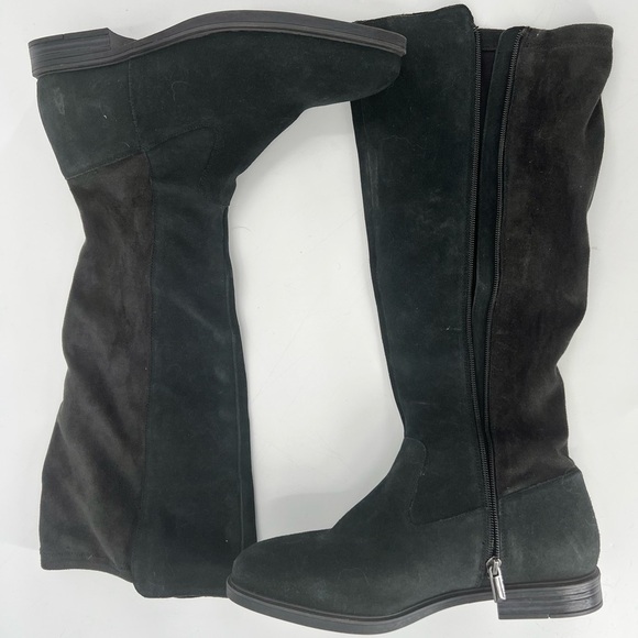 Hush Puppies womens black faux suede boots zip up new 10 - Picture 1 of 7